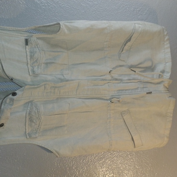 Max Jeans Linen Blend Zip up Vest M - Picture 3 of 6